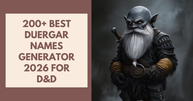 Duergar Names Generator